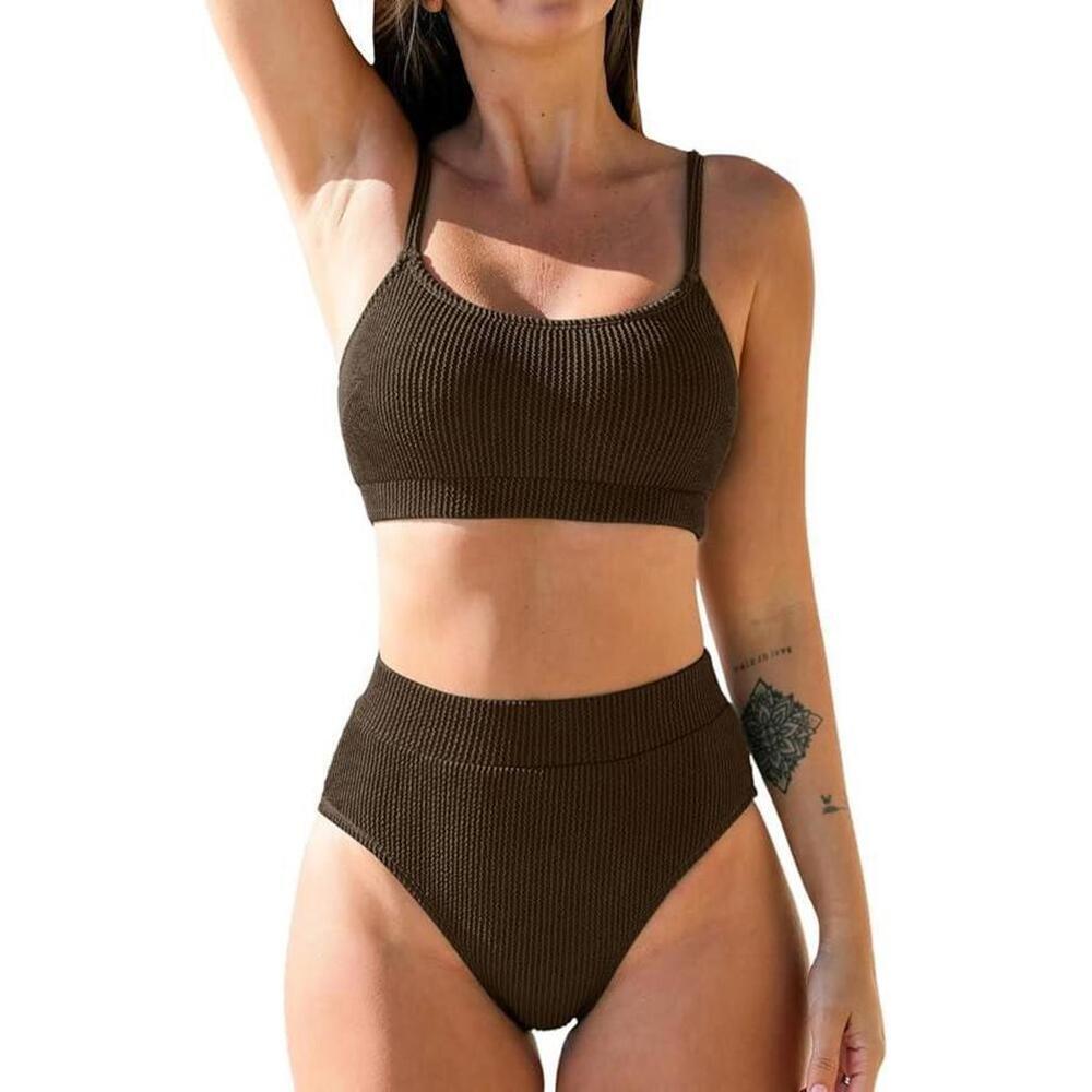 NWT Cupshe High Waist‎ Round Neck Bikini Set - Size XS